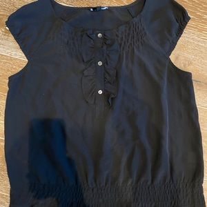 Theory silk blouse top shirt black size P 0